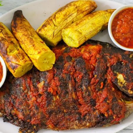 Boli with Grilled Mackerel Fish